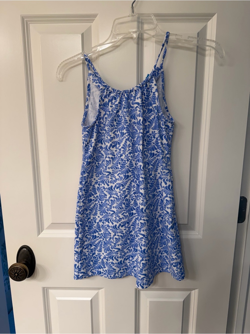J McLaughlin Girls Blue Floral Slip Sundress with Spaghetti Straps